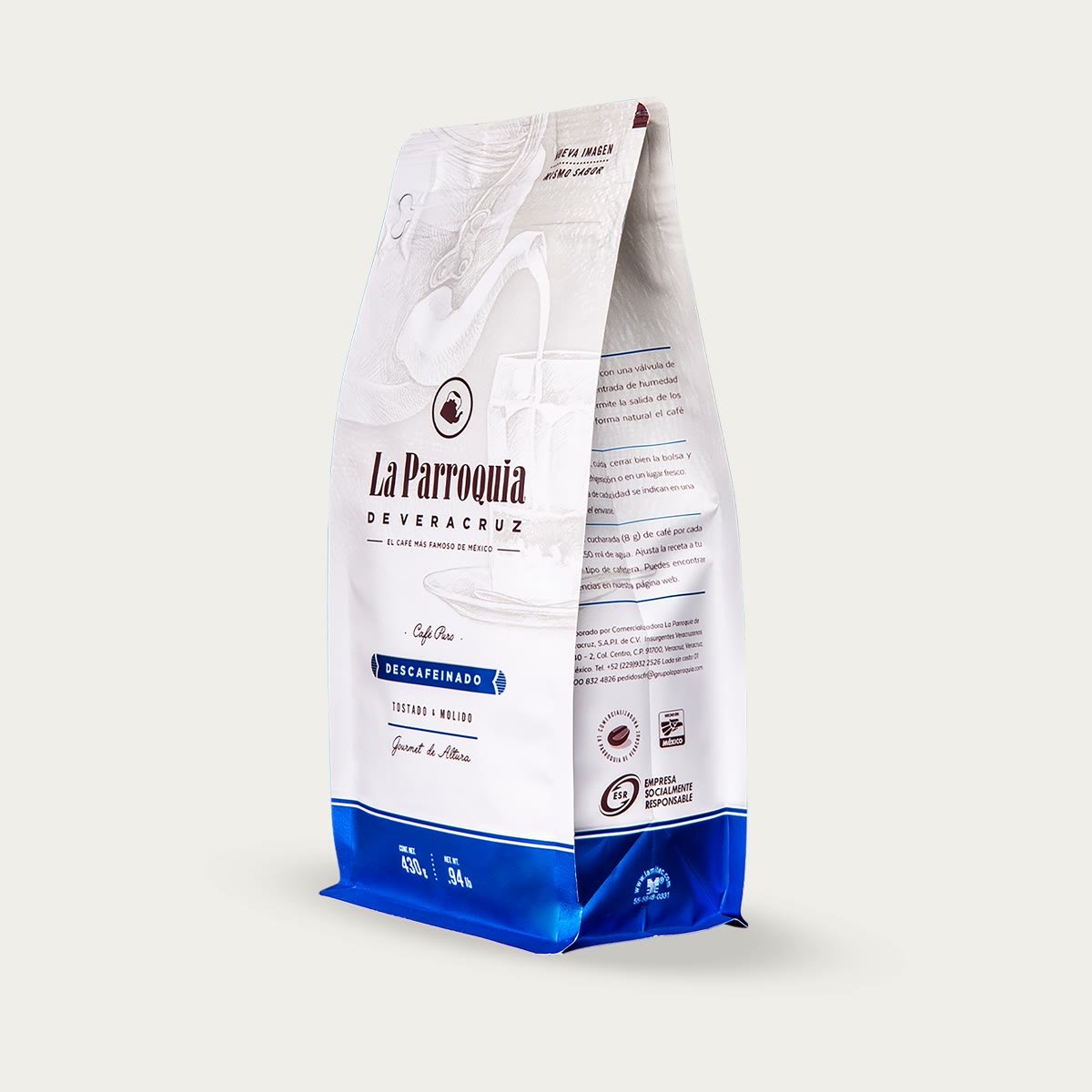 Empaque de café La Parroquia Descafeinado